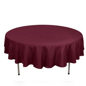 Tablecloth 90" Round Burgundy, NEW
